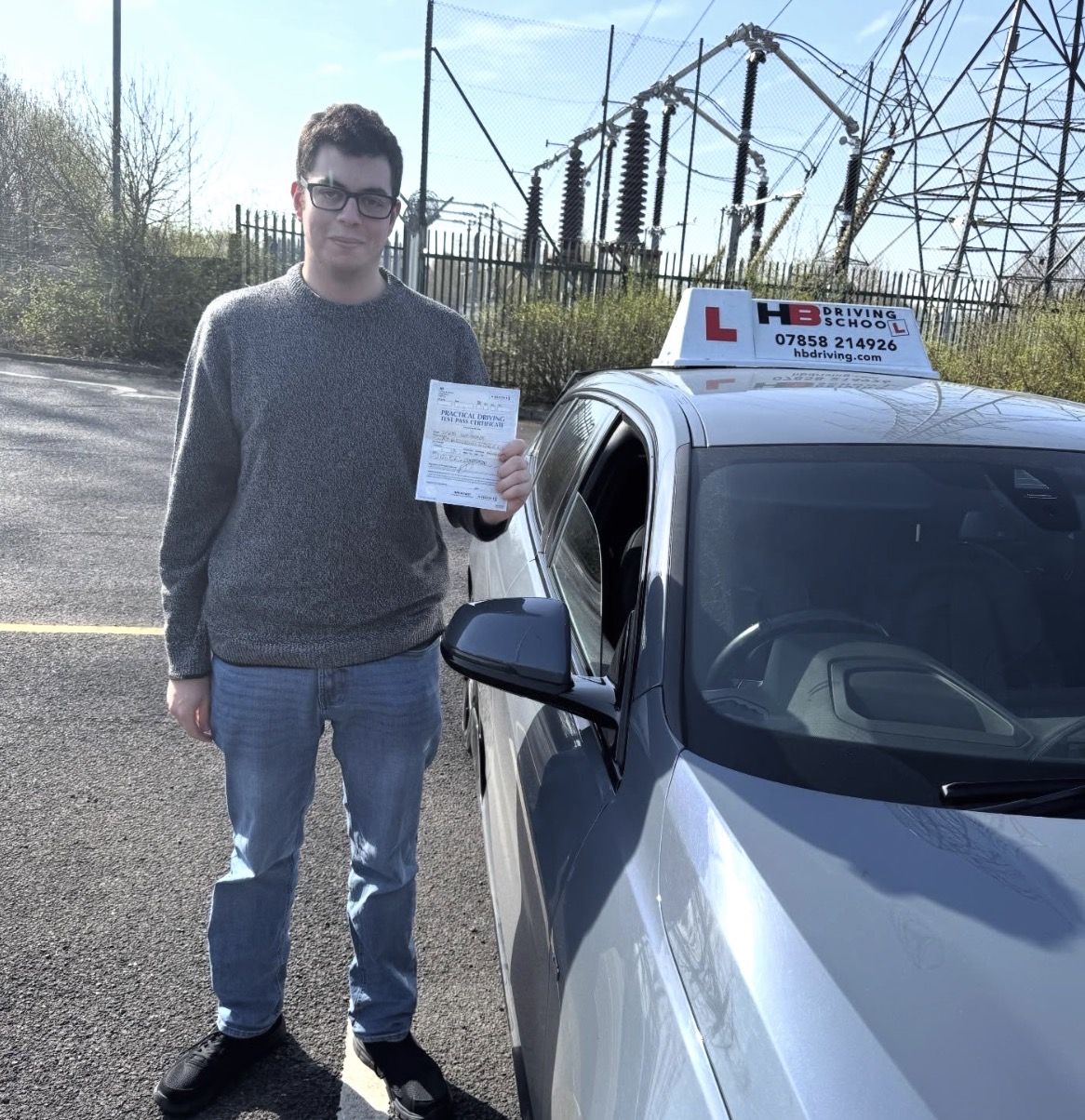 HB Driving School learner celebrating passing his driving test